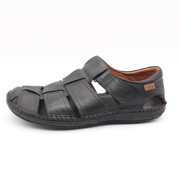 Pikolinos Tarifa Fisherman Sandals Mens Size 45 (US 11-11.5) Black Leather main image 8